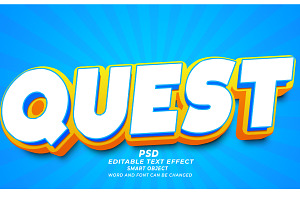Quest 3D Editable Text Effect PSD, a Layer Style Add-On by TrueVector