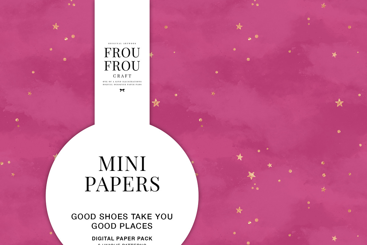 Pink White Rose Gold Mini Papers, a Pattern Graphic by Frou Fou Craft (Photo 4 of 7)