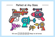 Futuristic Gun, Space Blaster Icons, an Icon by Designfour (Thumbnail 4 of 5)