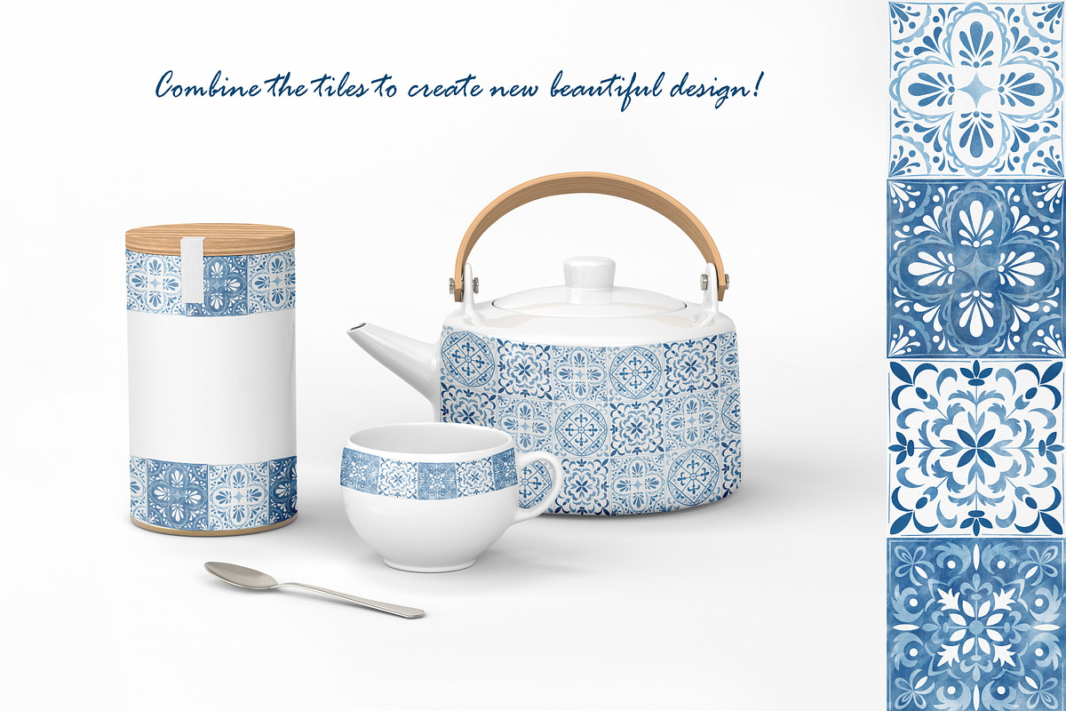 Watercolor Azulejos Collection, a Decorative Illustration by Decor Lines (Photo 5 of 13)