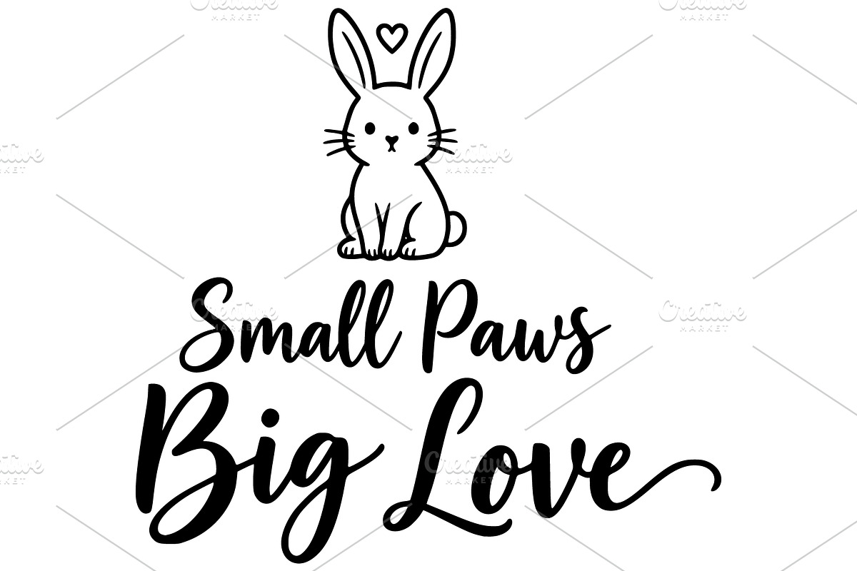 Small Paws Big Love Bunny Art, an Object Illustration by Ghagra (Photo 2 of 7)