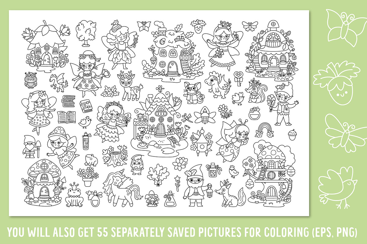 Woodland fairy coloring games, an Education Illustration by Lexi Claus (Photo 13 of 17)