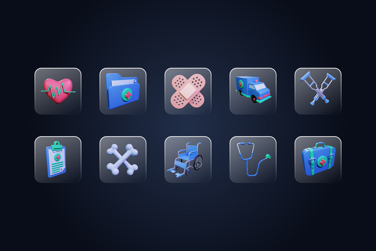 Medical 3D Icons Set, an Object 3D Model by Kmg Design (Photo 2 of 3)