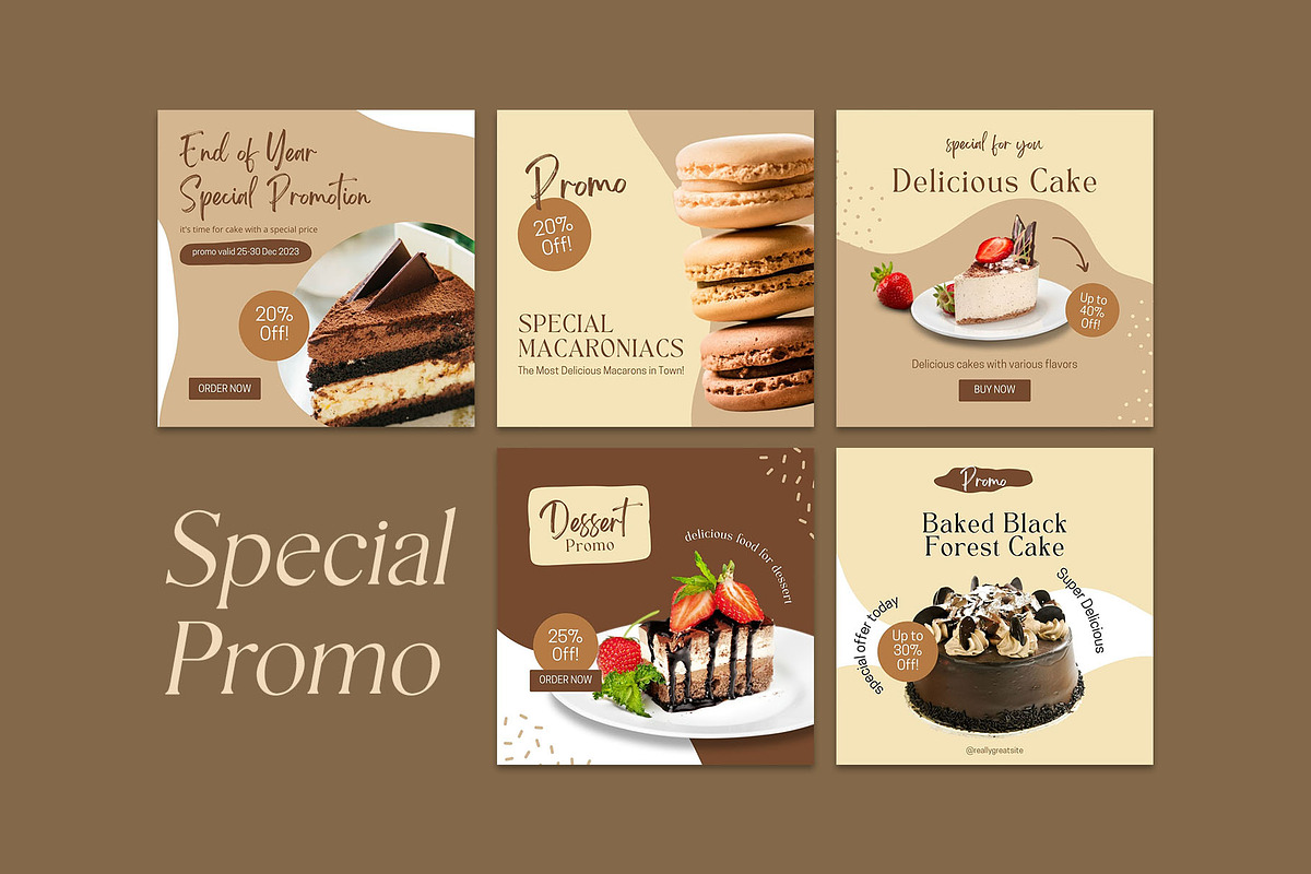 Cake Content Social Media | CANVA, a Social Media Template by Azruca