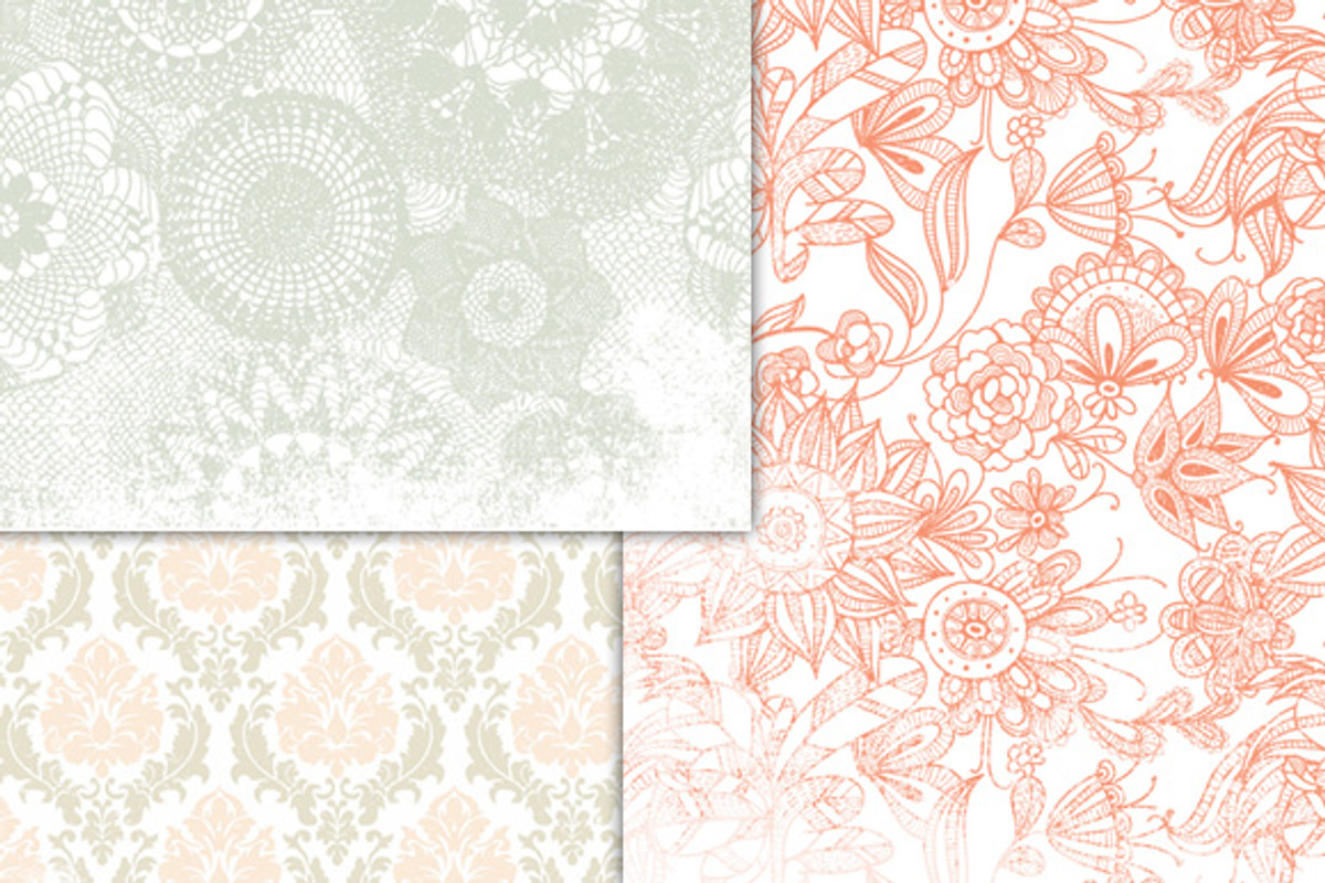 12 shabby romantic Digital Papers. preview 4