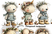 Woodland Animals Nursery Floral PNG, an Animal Illustration by one-touch (Thumbnail 8 of 10)