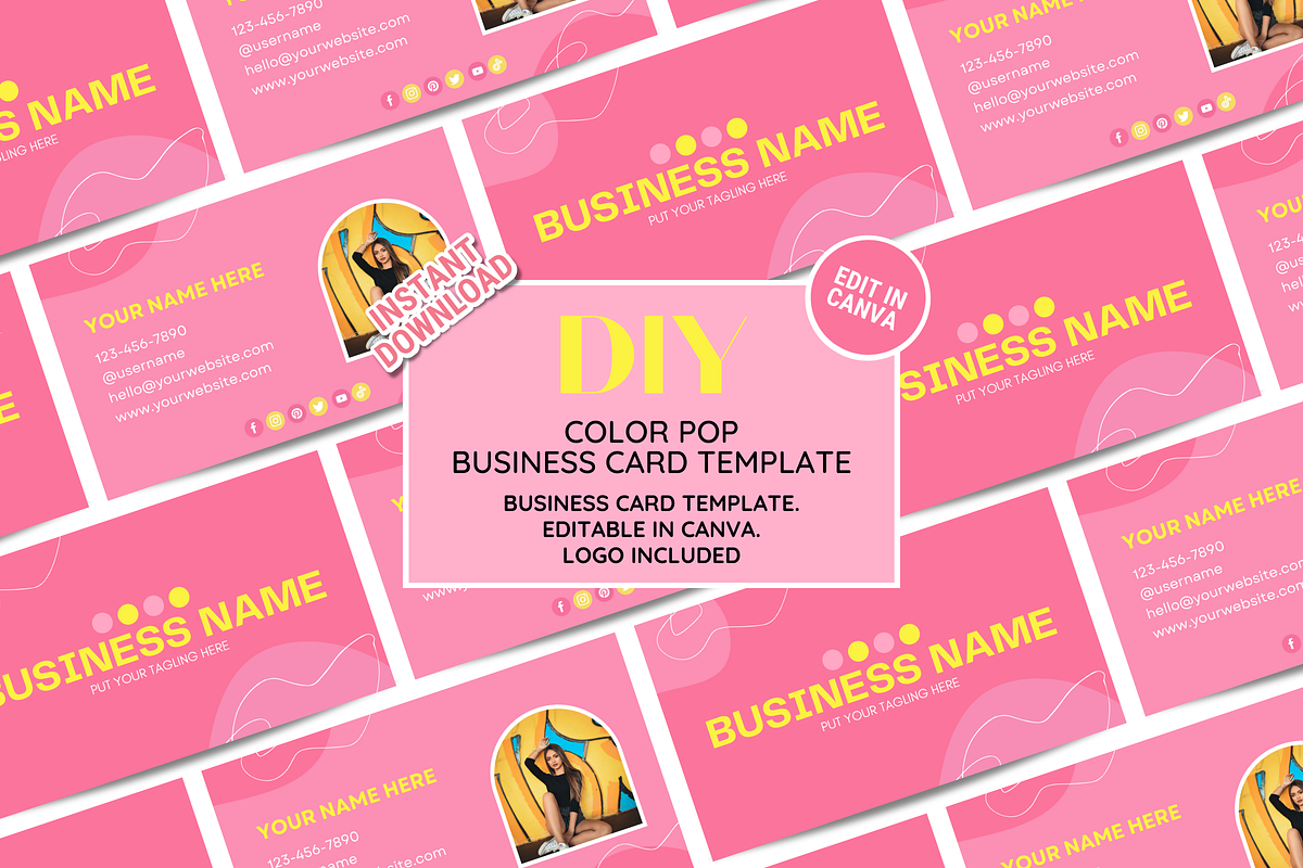 Colorful Business Card Template, a Business Card Template by SunshineStudioBoutique (Photo 2 of 9)