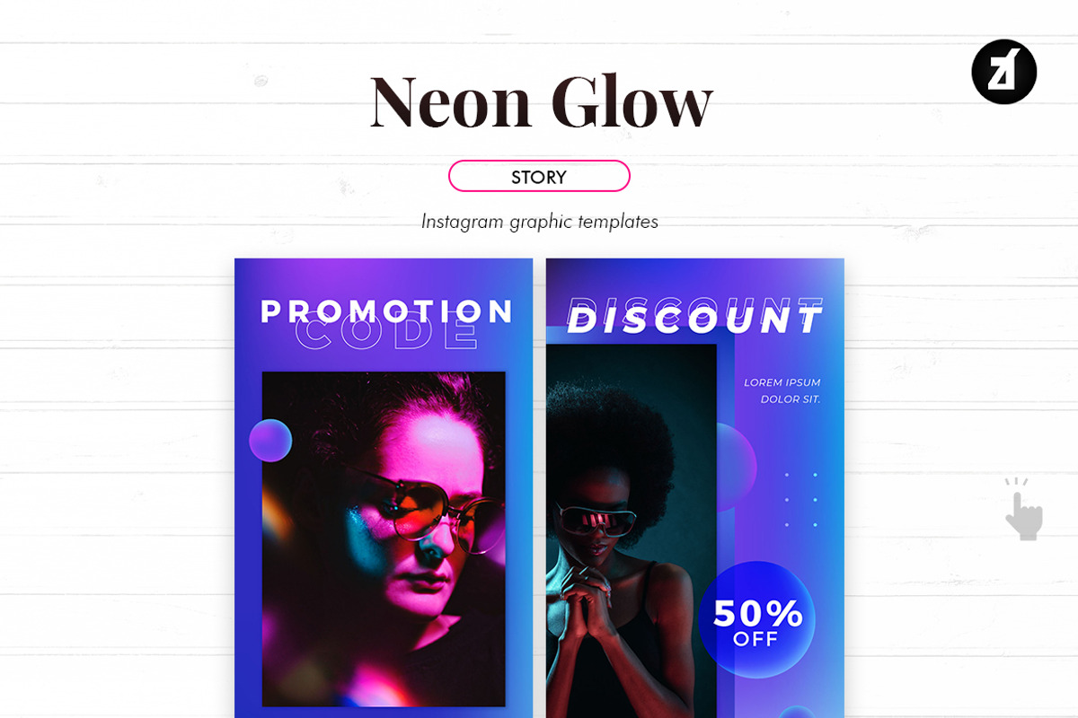 Neon glow social media graphic, a Social Media Template by Chanut is industries (Photo 7 of 11)
