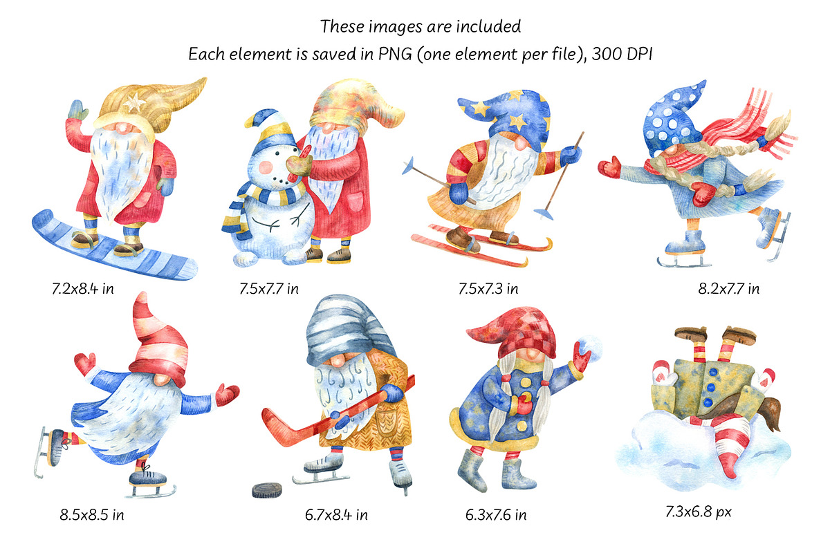 Winter Day Watercolor Collection, a Decorative Illustration by Anna Druzhkova (Photo 2 of 17)