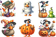 Funny Halloween Silly Goose Clipart, an Illustration by CraftArtStudio (Thumbnail 3 of 6)