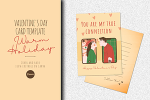 VALENTINE'S DAY CARD CANVA TEMPLATE, a Card Template by The Little Lily Studio