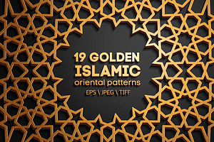 19 GOLDEN SEAMLESS ORIENTAL PATTERNS