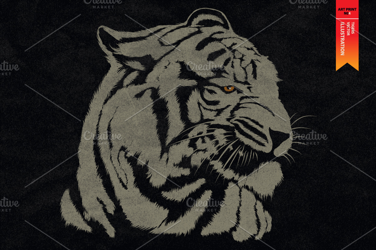 Tigers - Vector illustration, an Animal Illustration by Artistic & Unique (Photo 4 of 8)