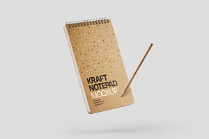 Kraft Notepad Mockup Set, Sketchbook