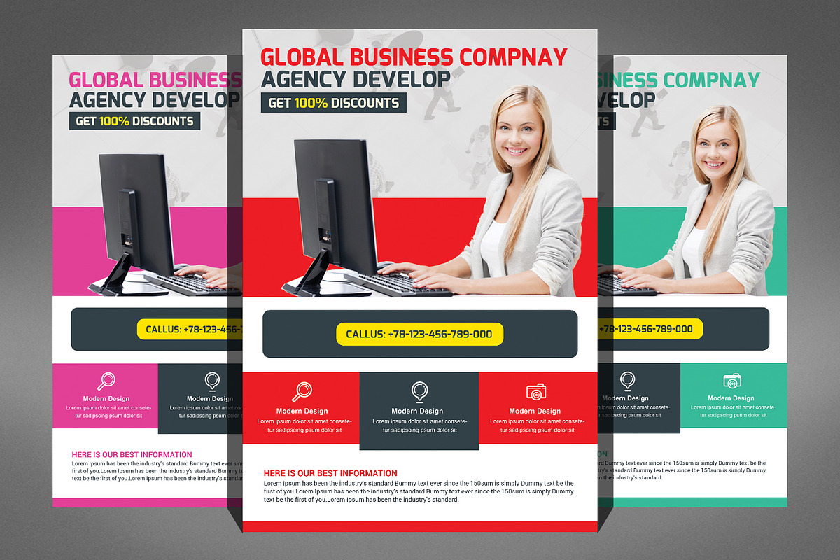 Smart Business Flyers Bundle, a Flyer Template by Graphic Templates (Photo 5 of 6)