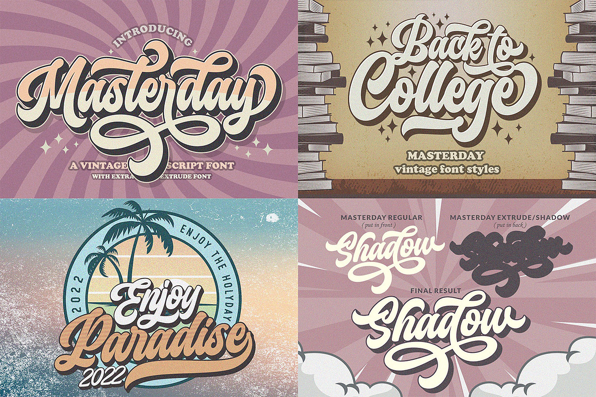 Vintage Retro Font Bundle, a Font by Subectype Studio (Photo 4 of 8)