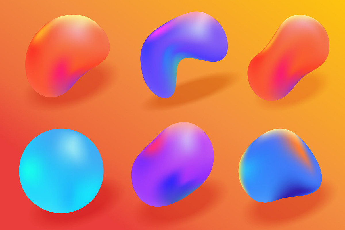 Fluid abstract 3d blobs vivid shapes, an Object Graphic by vladwel (Photo 2 of 6)