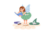 Cute kids reading paper books set, a Person Illustration by PaperTrident (Thumbnail 8 of 9)