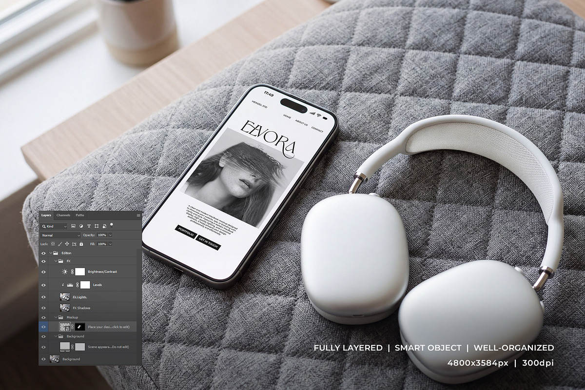 Elvora - iPhone Device Mockup, an iPhone Mockup by Heinzel Std Mockup (Photo 2 of 5)