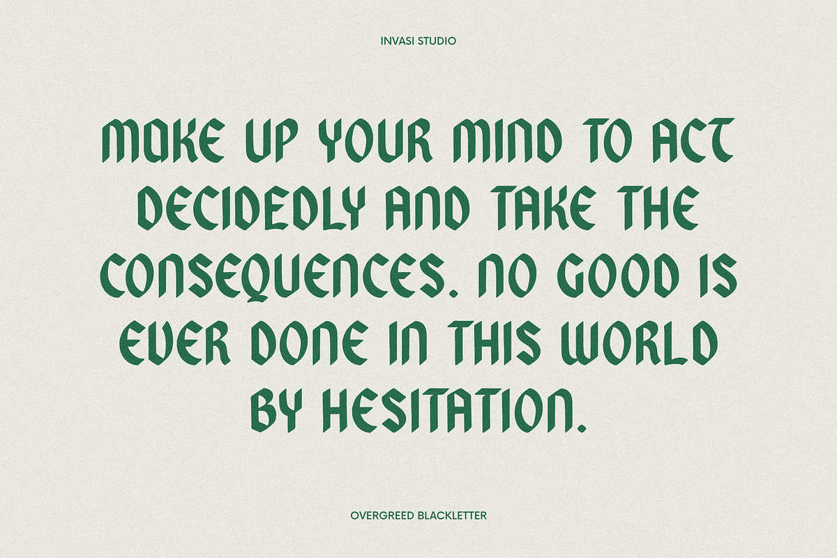 Overgreed - Rounded Blackletter, a Blackletter Font by Invasi Studio (Photo 7 of 10)