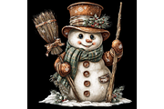 Cozy Snowman Clipart JPG, an Illustration by Memories By Lea (Thumbnail 3 of 17)