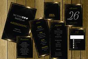 Black Gold Wedding Invitation Suite