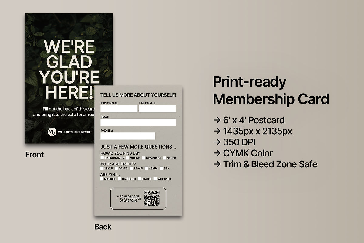 Modern Church Membership Cards, a Card Template by JD Designs (Photo 2 of 4)