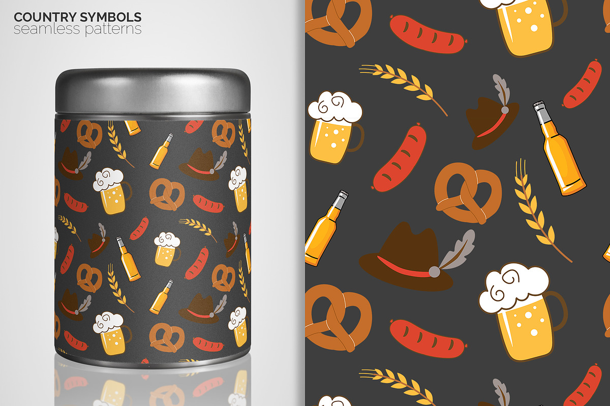 Country Symbols Seamless Patterns, a Pattern Graphic by 3Y_Design (Photo 4 of 6)