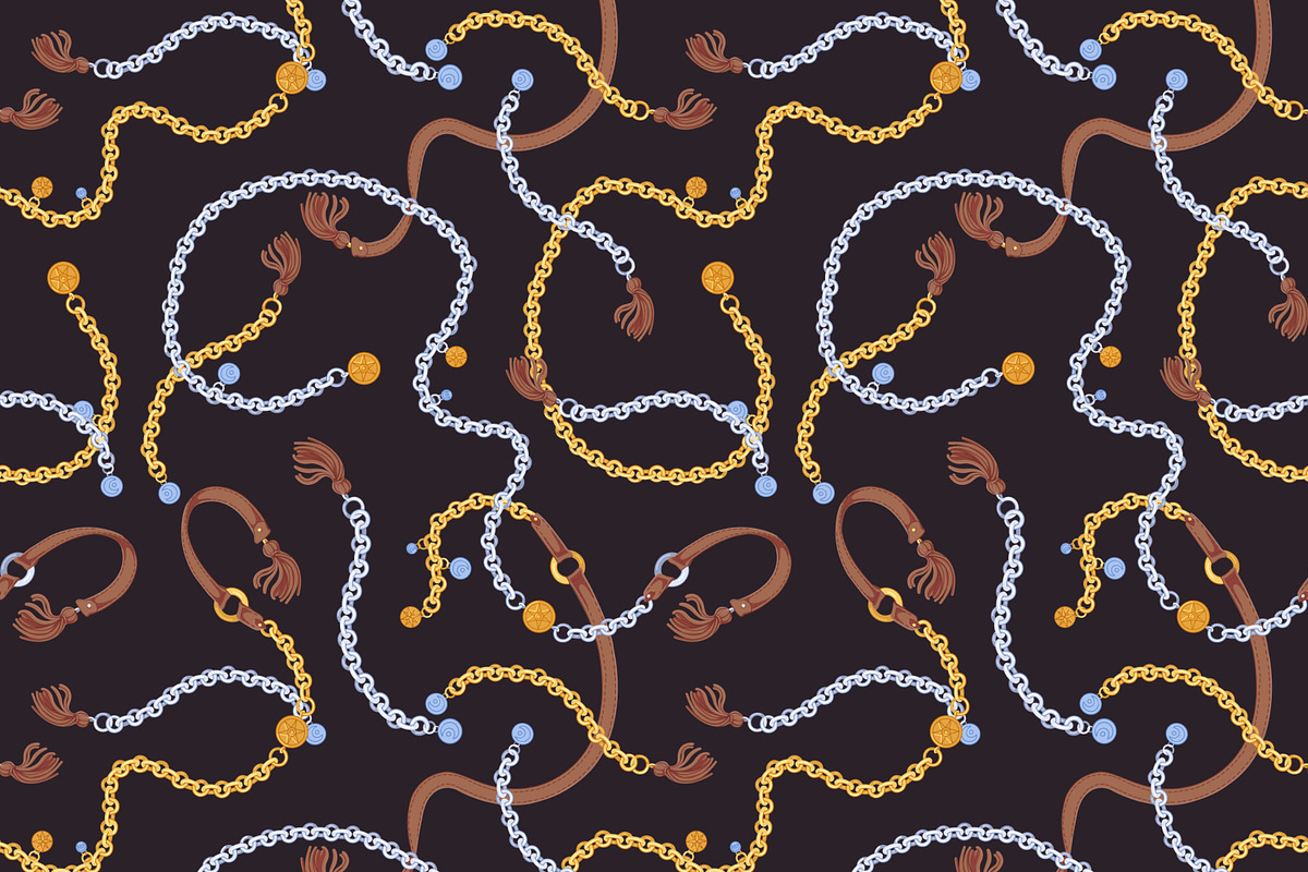 Gold, silver chains seamless pattern, a Pattern Graphic by Good Studio (Photo 9 of 20)