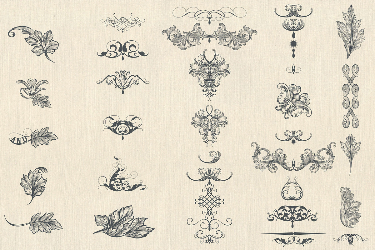 Bundle of vector vintage flourishes, an Object Graphic by FleurArt (Photo 17 of 19)