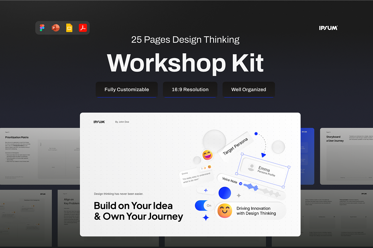 Design Thinking Workshop Deck, a Presentation Template by pickolabstudio (Photo 1 of 6)