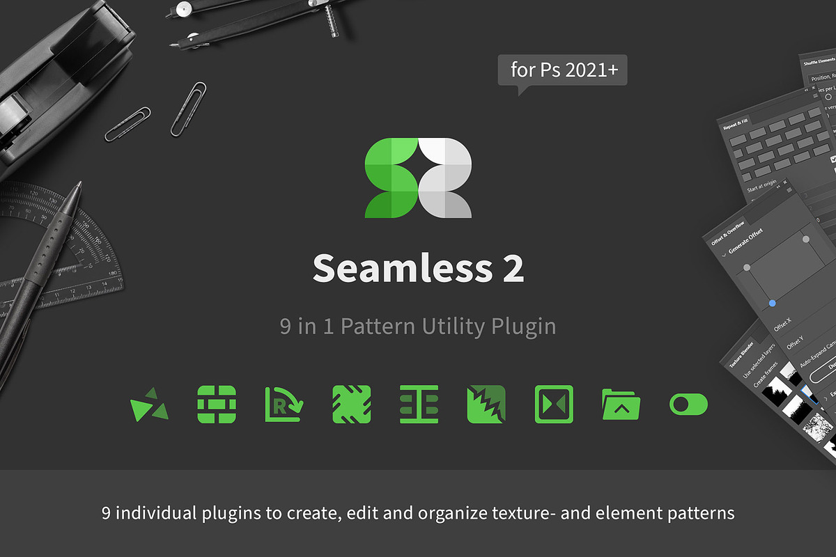 Seamless 2 - Pattern Utility Plugin, a Plug-in Add-On by h3design (Photo 1 of 12)