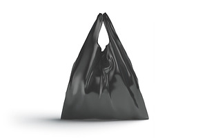 Black T-shirt Plastic Bag 3D Model