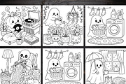 80 Cute Spooky Coloring Pages Bundle, a Brochure Template by LA Design (Thumbnail 3 of 10)