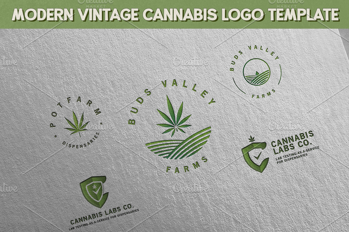 Modern Vintage Cannabis Logo, a Branding & Logo Template by The Design For Co. (Photo 4 of 4)