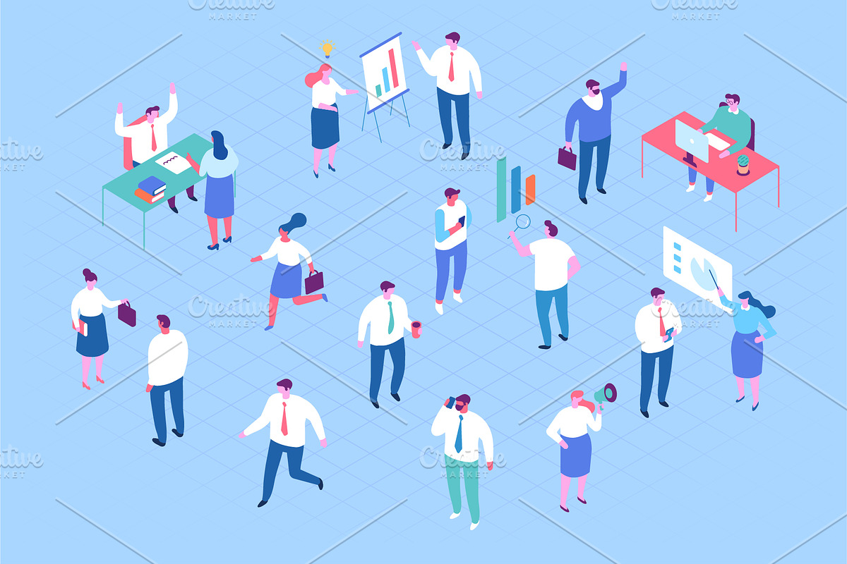 Isometric cartoon people vector set, a Person Illustration by Vector_Art (Photo 7 of 24)