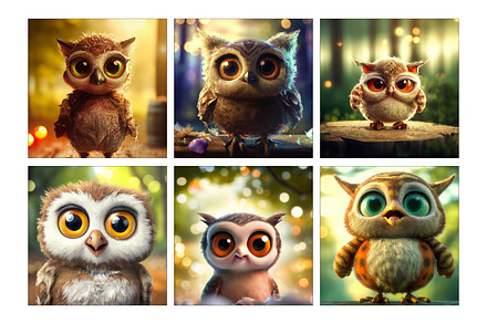 Cute Baby Owls Characters