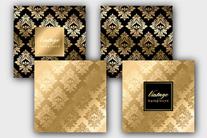 Gold Card With Seamless Pattern