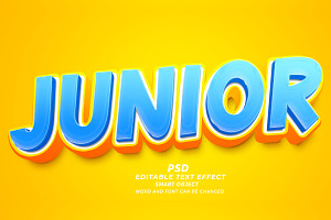 Junior PSD 3d Editable Text Effect