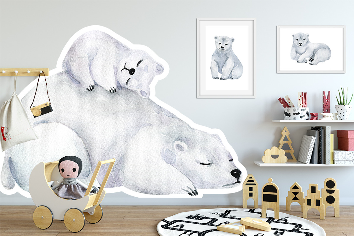 Polar bears-watercolor illustrations, an Animal Illustration by KatBranchArt (Photo 5 of 5)