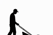 silhouette of a man mowing the lawn, an Illustration by Amazin_art (Thumbnail 11 of 21)
