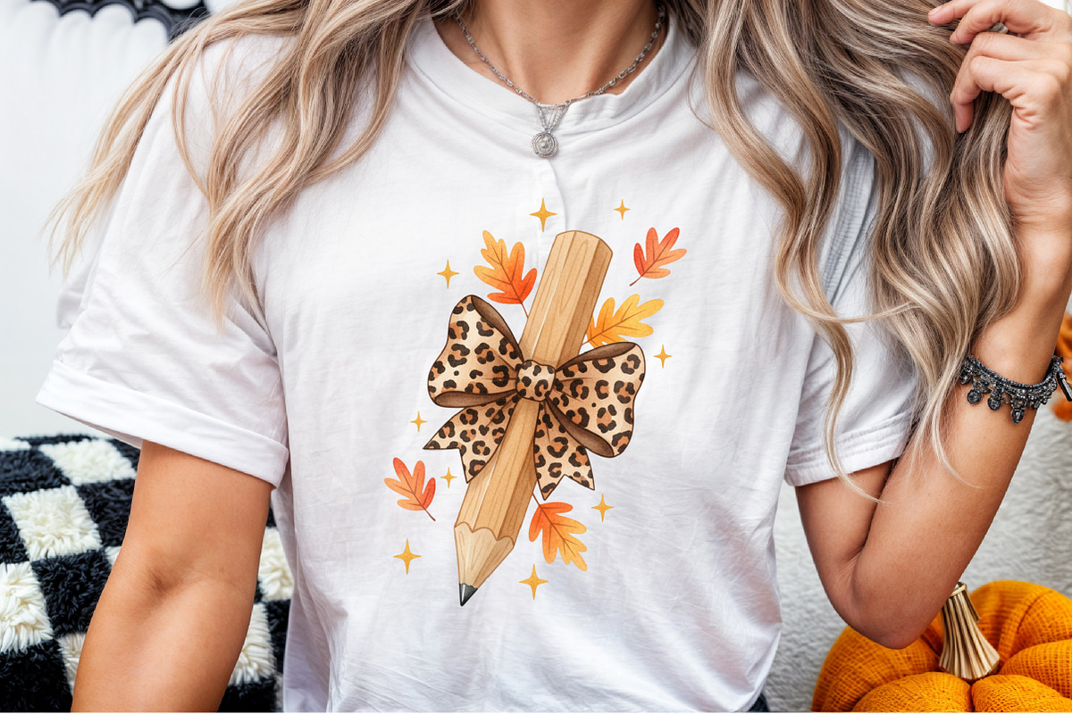 AutumnTeacher Pencil Bow PNG, an Illustration by Sublimation Artist (Photo 7 of 9)