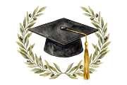 Watercolor Graduation Clipart PNGs, an Education Illustration by VetalStock (Thumbnail 23 of 24)