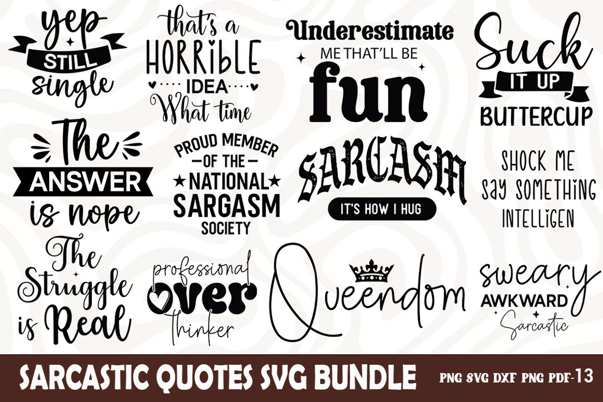 Funny Sarcastic Quotes SVG Bundle, an Object Graphic by FiveStarCrafting (Photo 1 of 5)