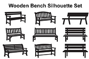 Classic Garden Bench Silhouettes, an Object Graphic by Designs_River (Thumbnail 1 of 3)