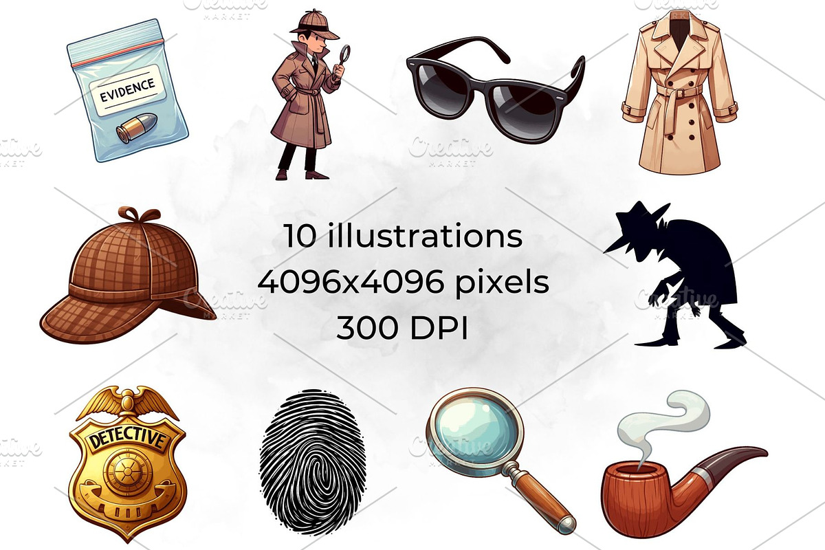 Detective Clipart Investigator Art, a Work Illustration by QM_ART (Photo 2 of 7)