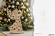 Christmas Angel Candle Holders SVG, a Decorative Illustration by svgocean (Thumbnail 14 of 14)