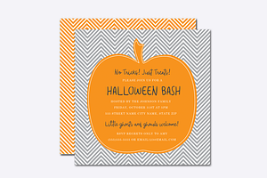 Chevron Pumpkin Halloween Invite