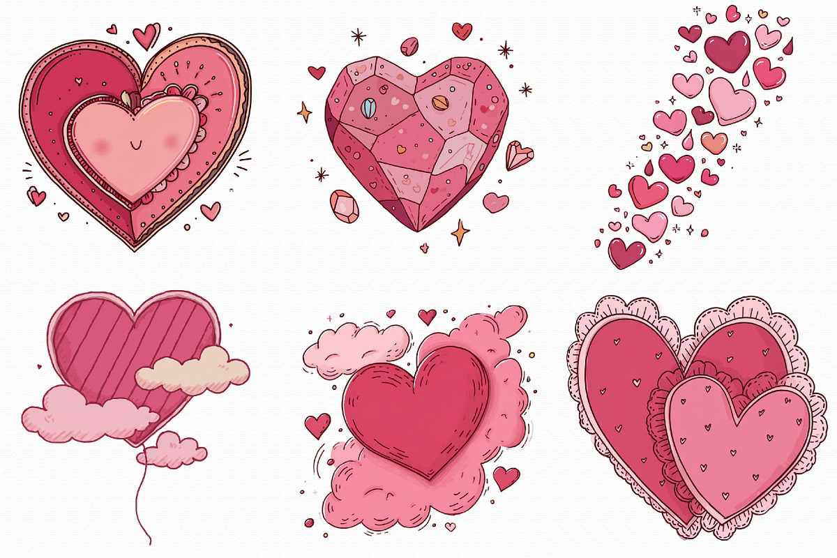 Whimsical Valentine Elements Clipart, an Illustration by Libby Wishes (Photo 6 of 8)