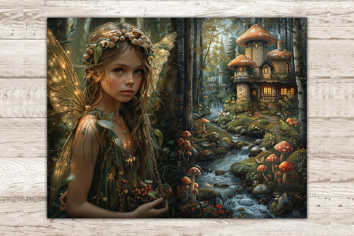 Fairy Forest Junk Journal Page, a Person Illustration by GlamArtZhanna (Photo 6 of 10)